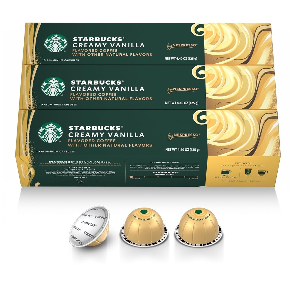 Starbucks by Nespresso Creamy Vanilla Coffee Pods 30ct Vertuo Exp 01/30/2027